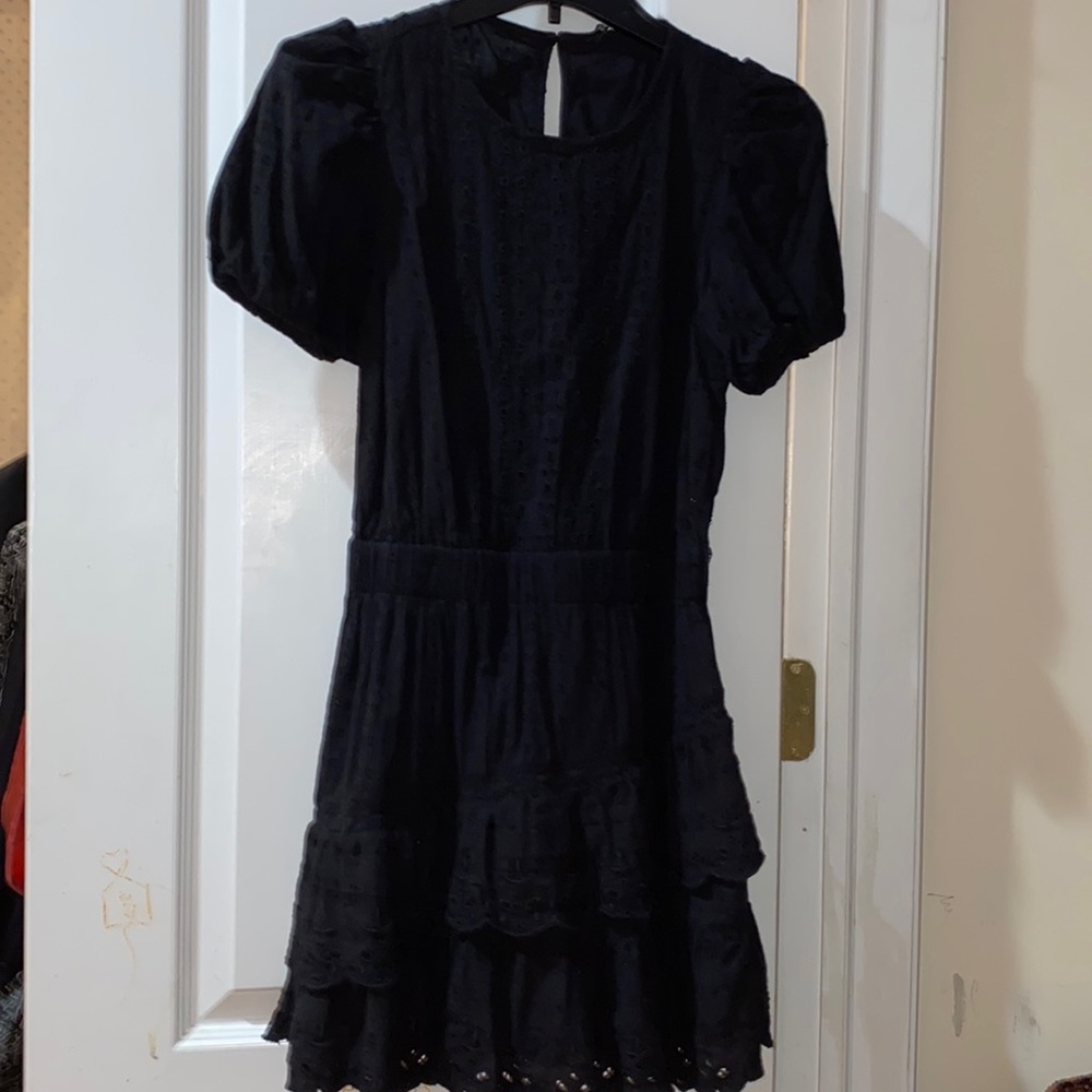 Black mini ruffle dress